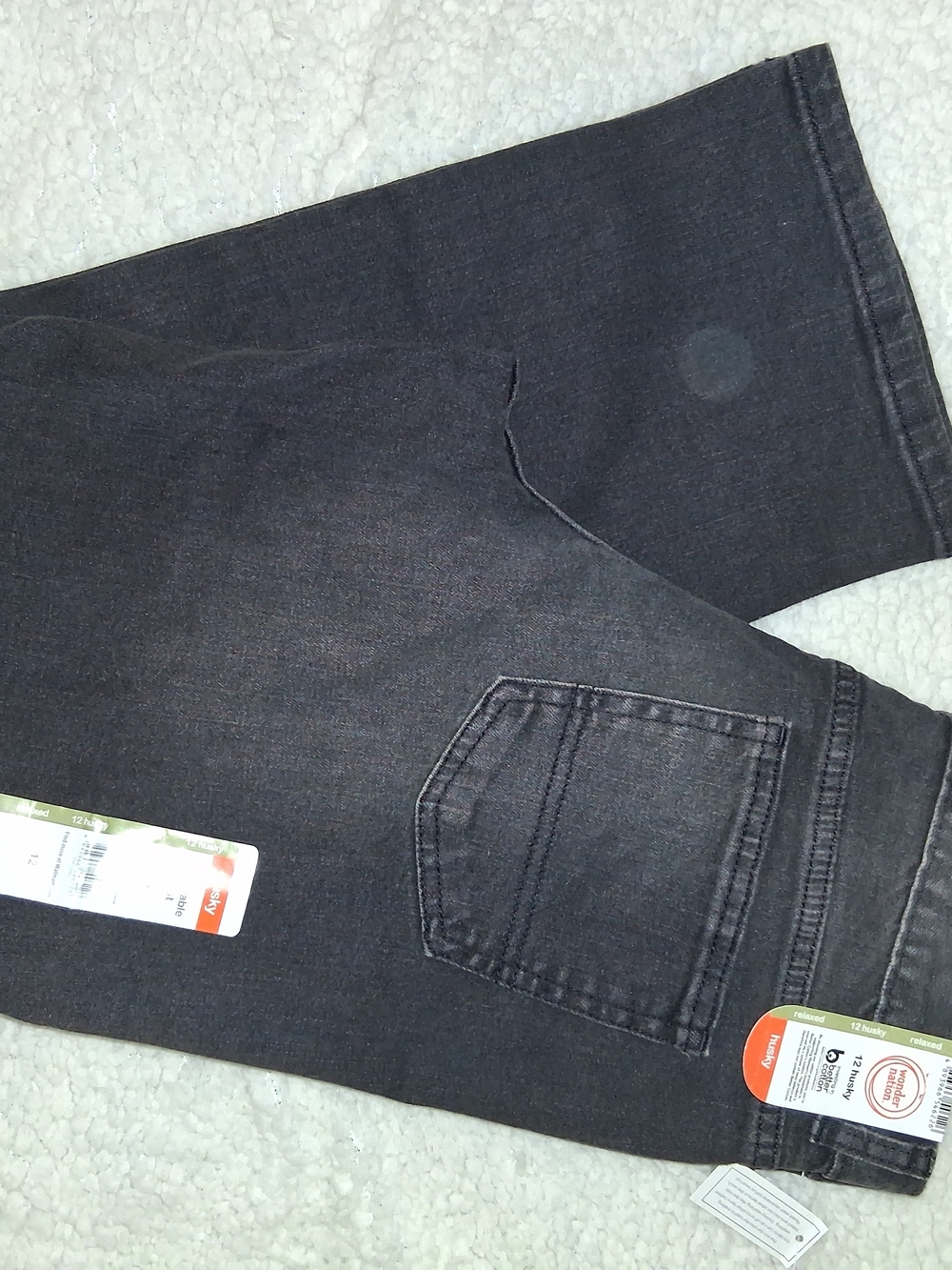 Boy's Black Jeans with Pocket Detail - Wonder Nation